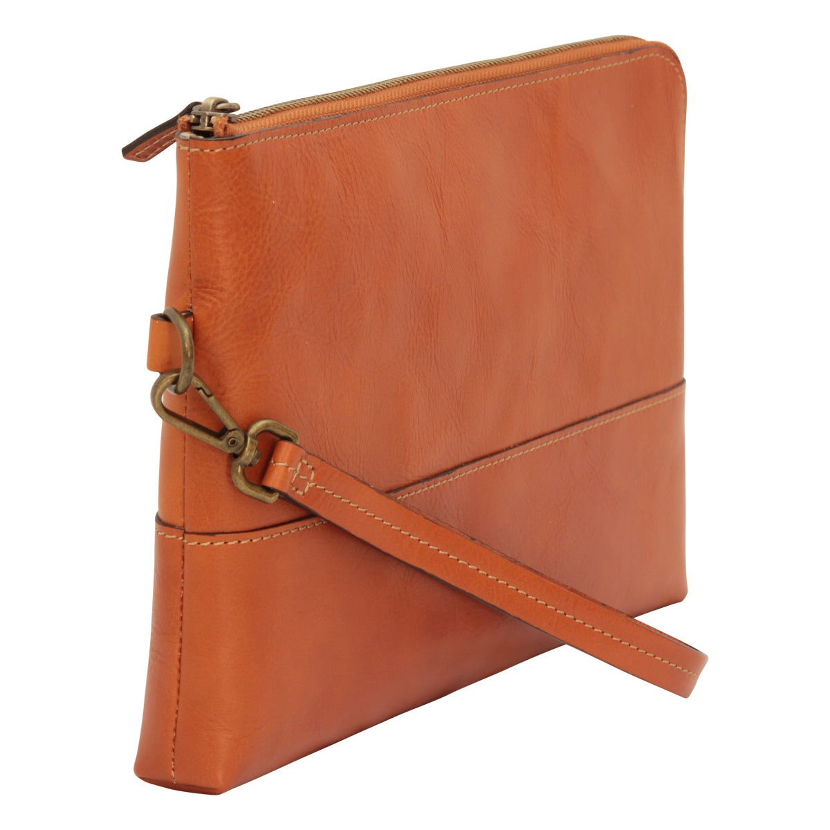 Full grain calfskin document case - brown colonial