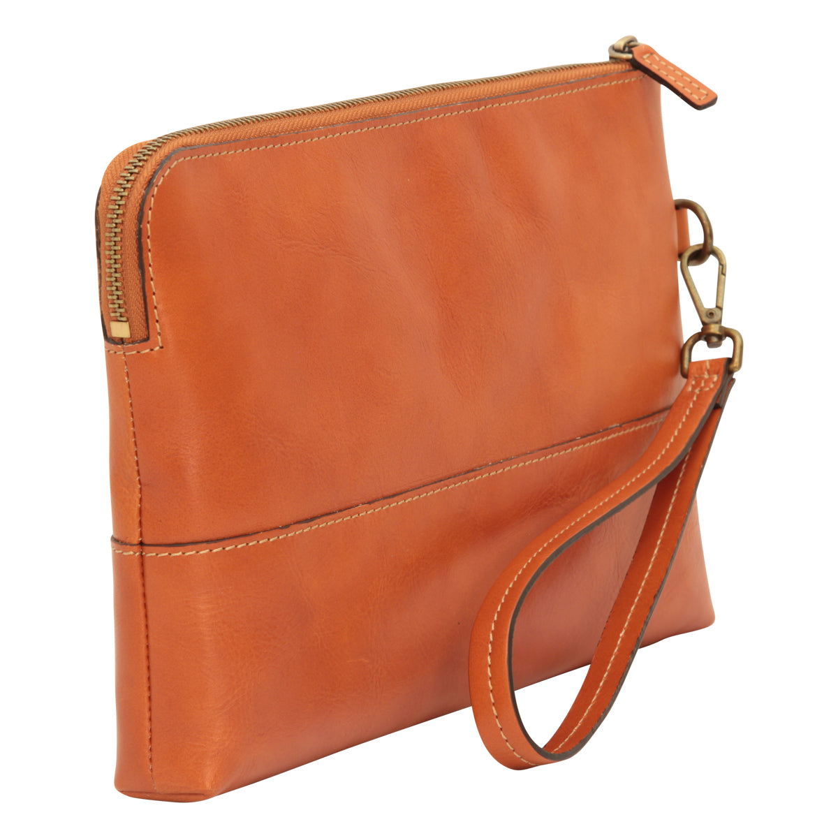 Full grain calfskin document case - brown colonial