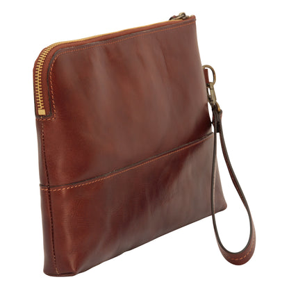 Full grain calfskin document case - brown
