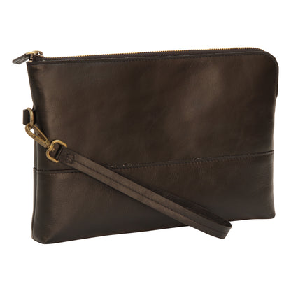 Full grain calfskin document case - dark brown