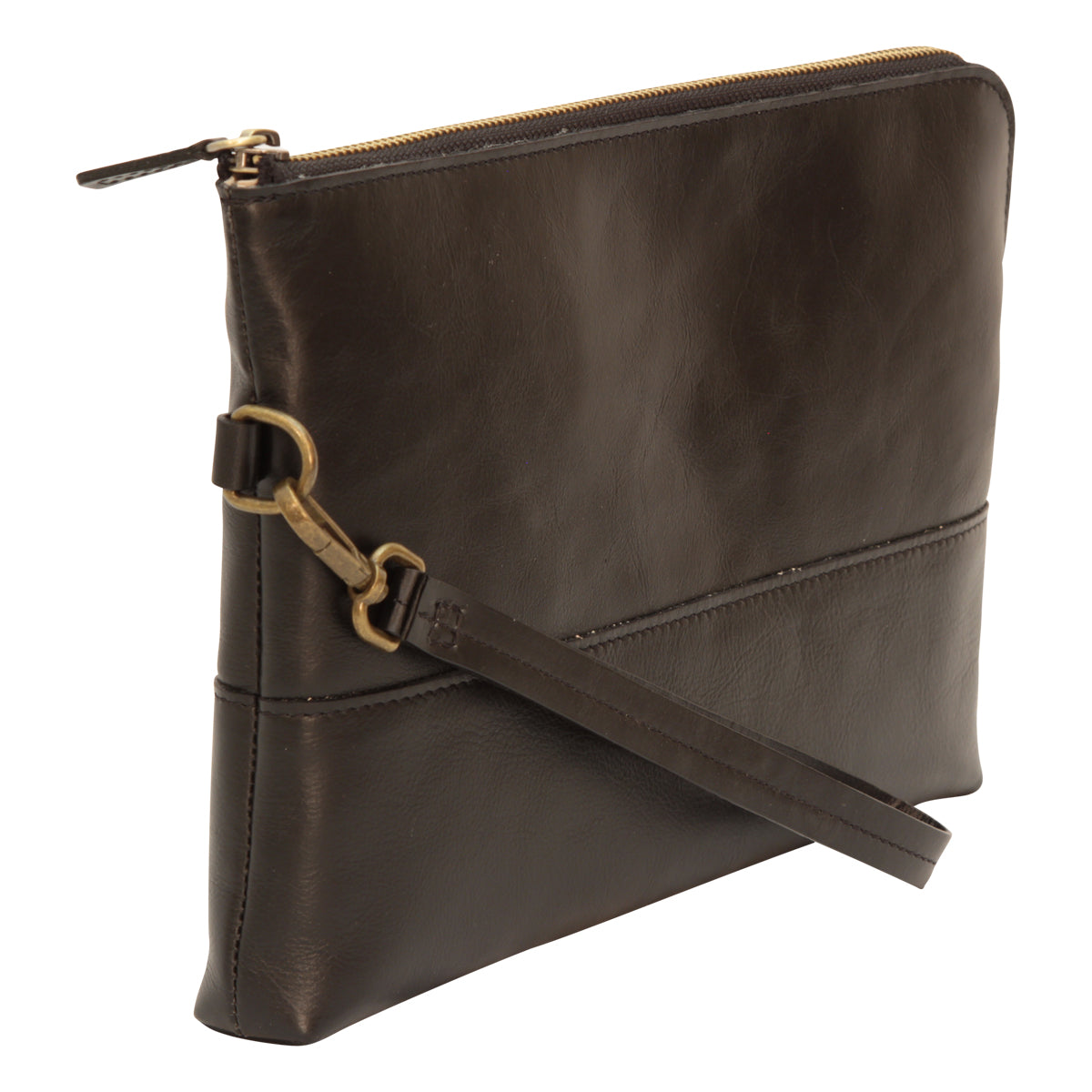 Full grain calfskin document case - dark brown