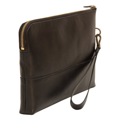 Full grain calfskin document case - black