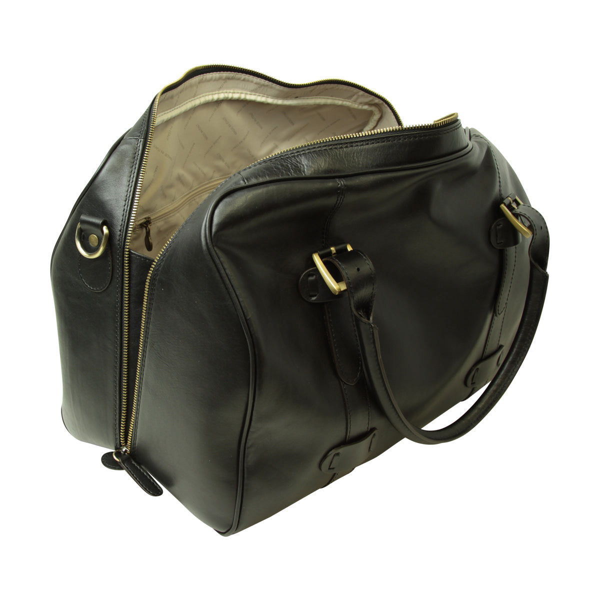 Cowhide leather duffel bag - Black