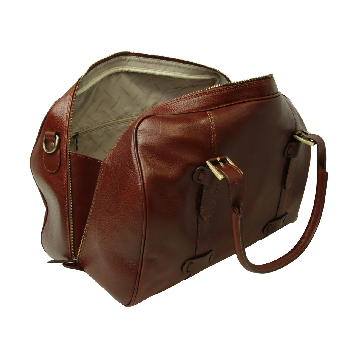 Cowhide leather duffel bag - Brown