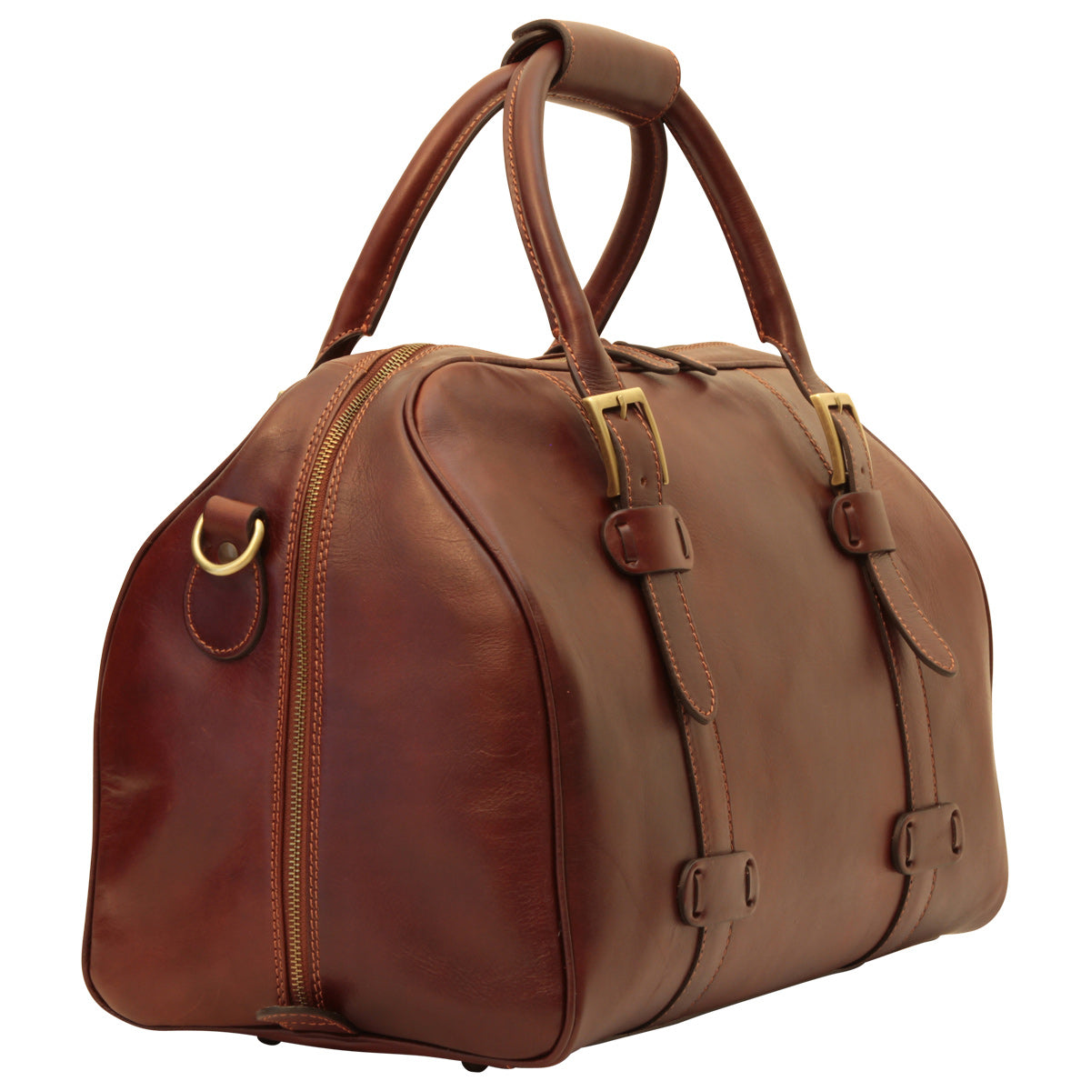Cowhide leather duffel bag - Brown