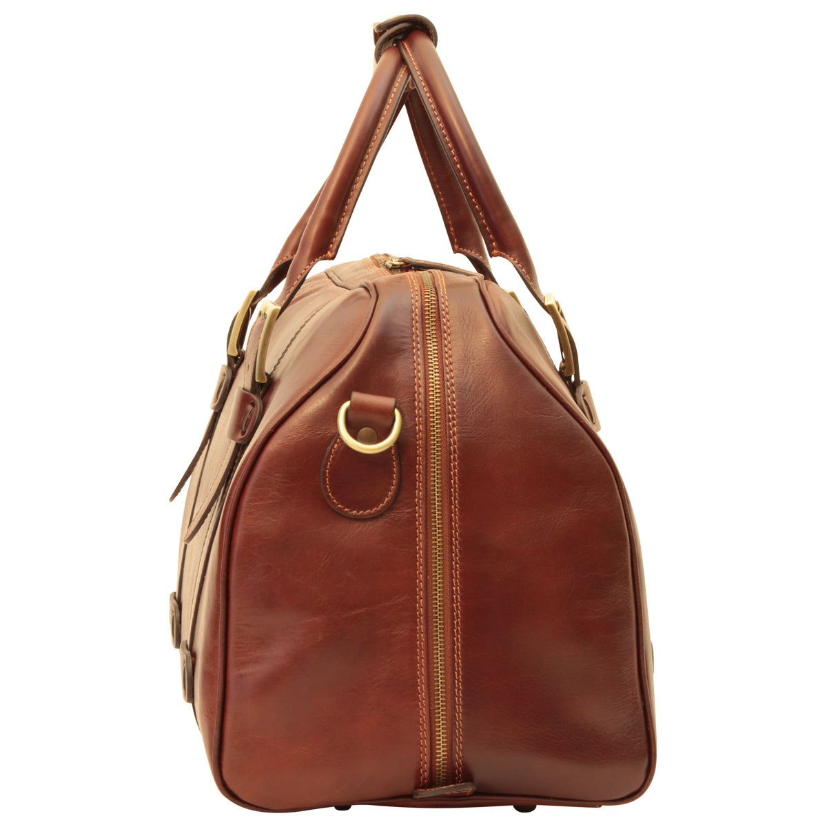 Cowhide leather duffel bag - Brown