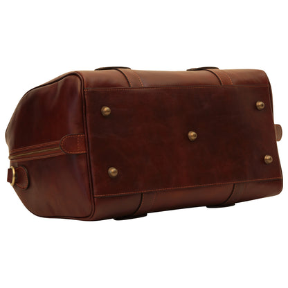 Cowhide leather duffel bag - Brown