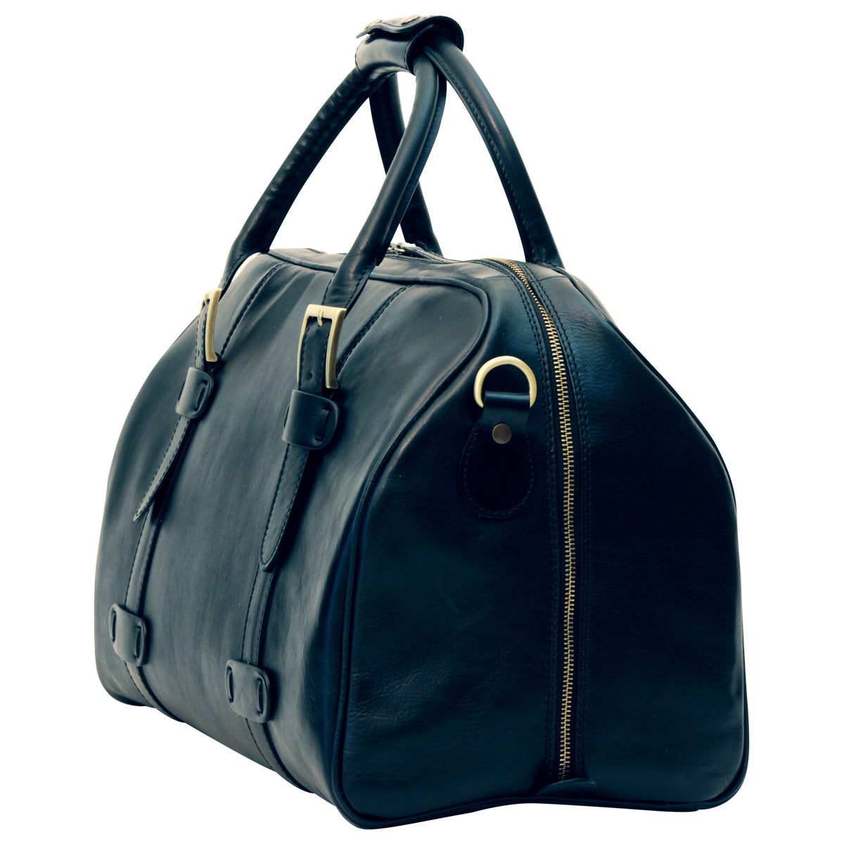 Cowhide leather duffel bag - Black