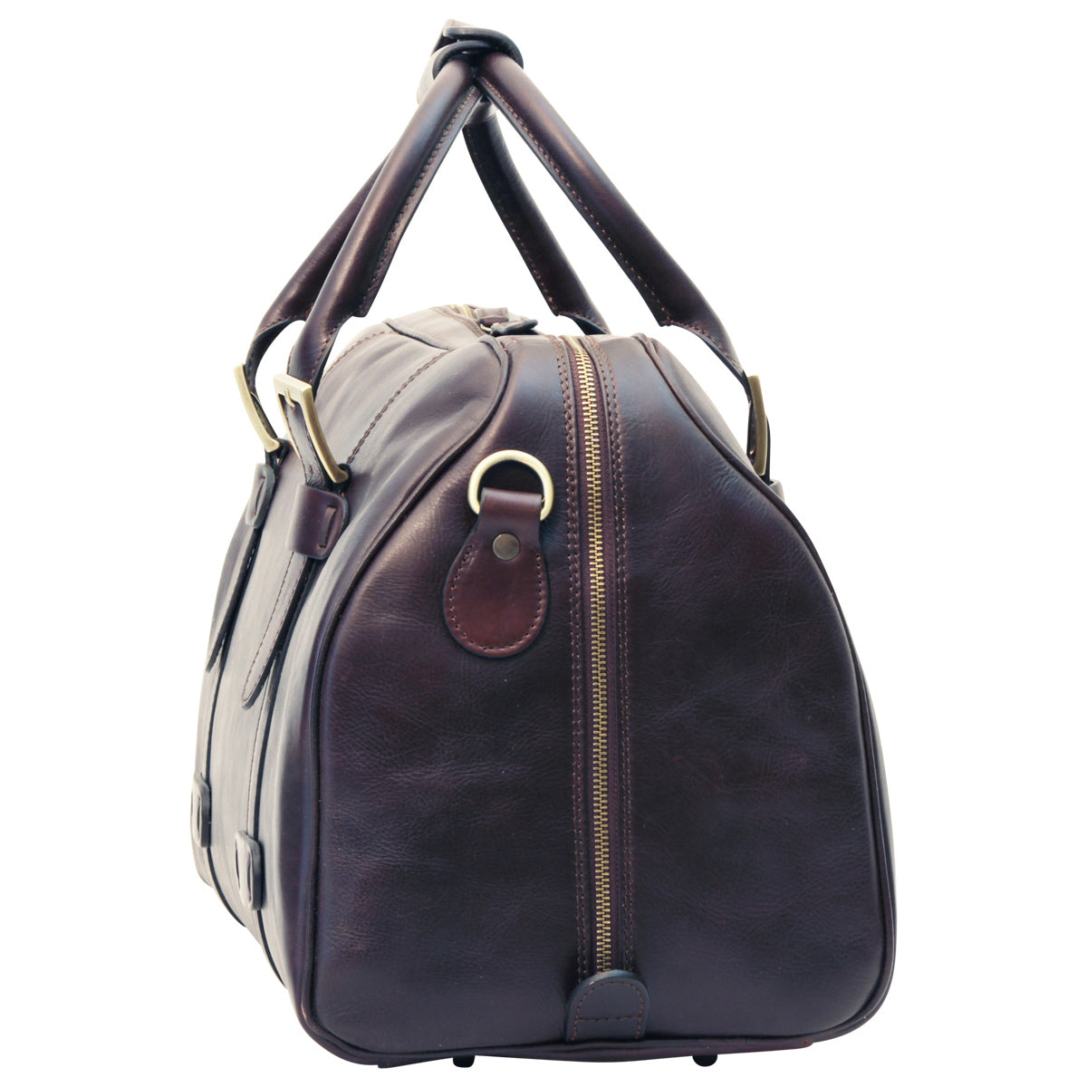 Cowhide leather duffel bag - Dark Brown