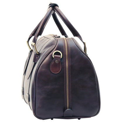 Cowhide leather duffel bag - Dark Brown
