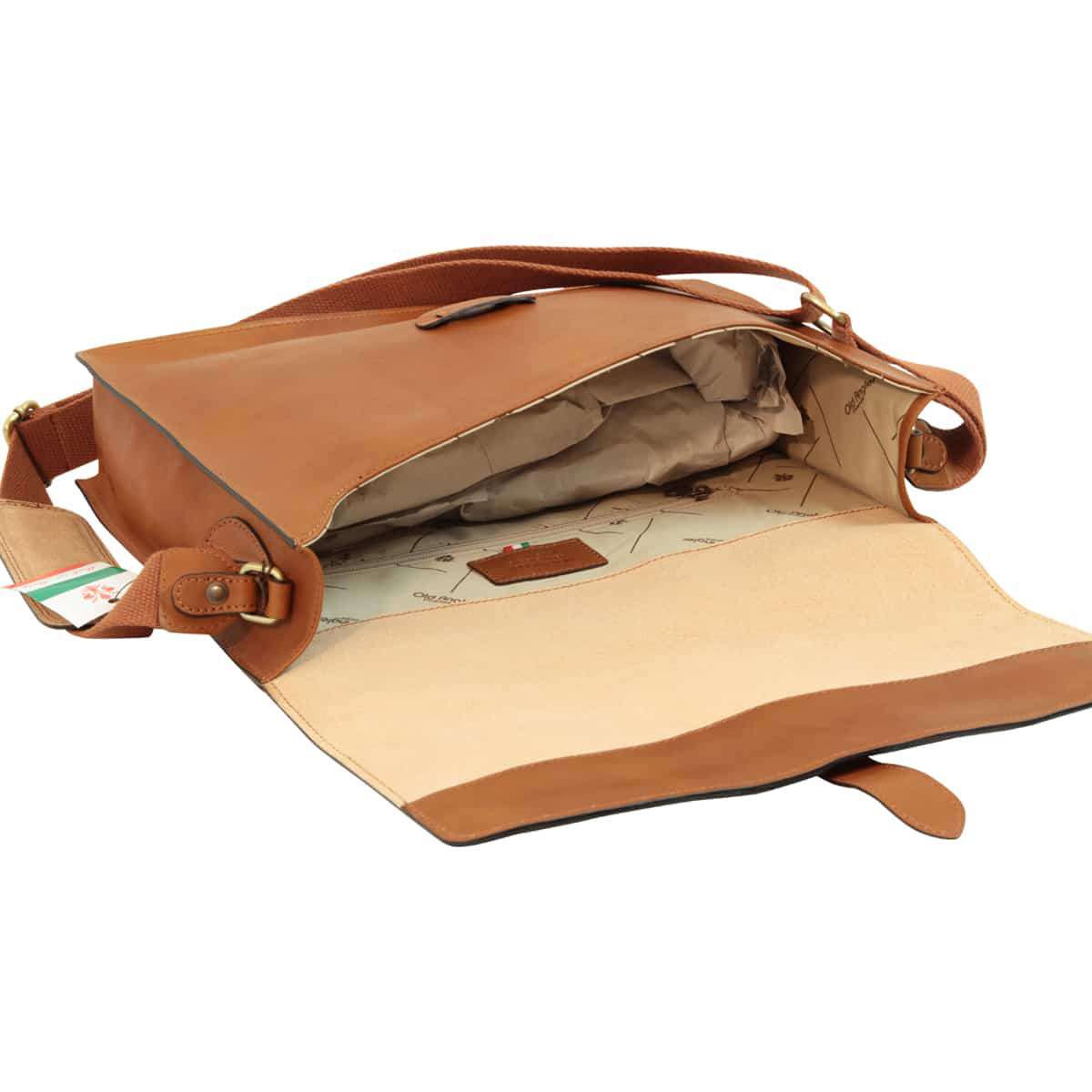 Leather messenger bag - Brown Colonial
