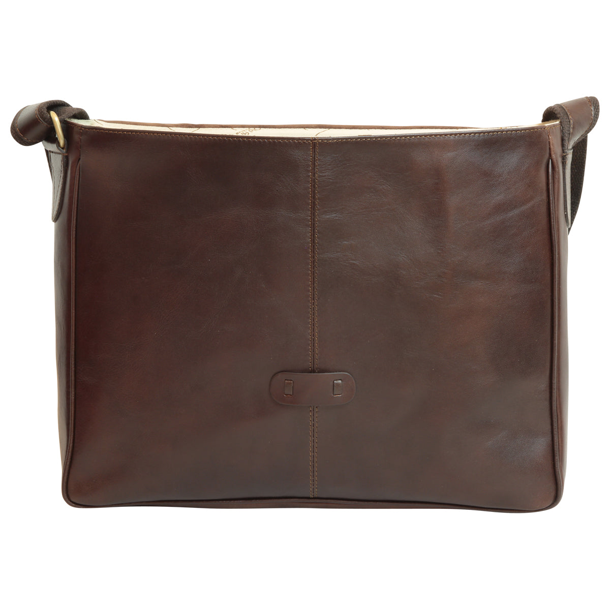 Cowhide Leather Messenger - Dark brown