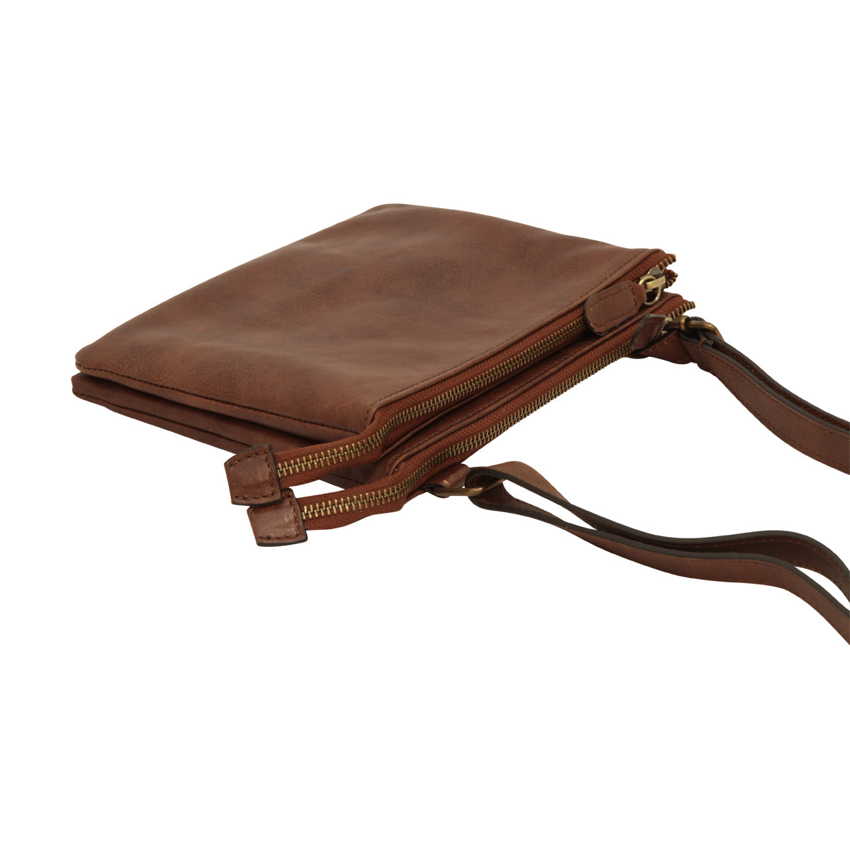 full-grain calfskin leather shoulder bag - Brown