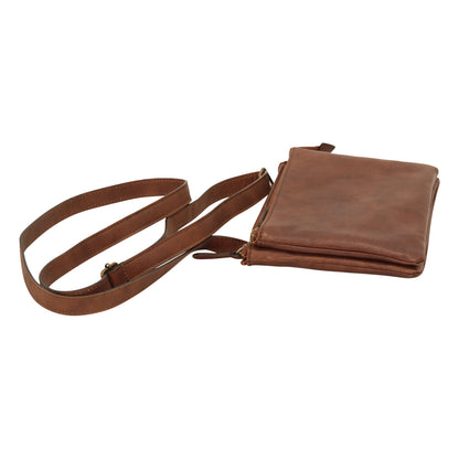 full-grain calfskin leather shoulder bag - Brown