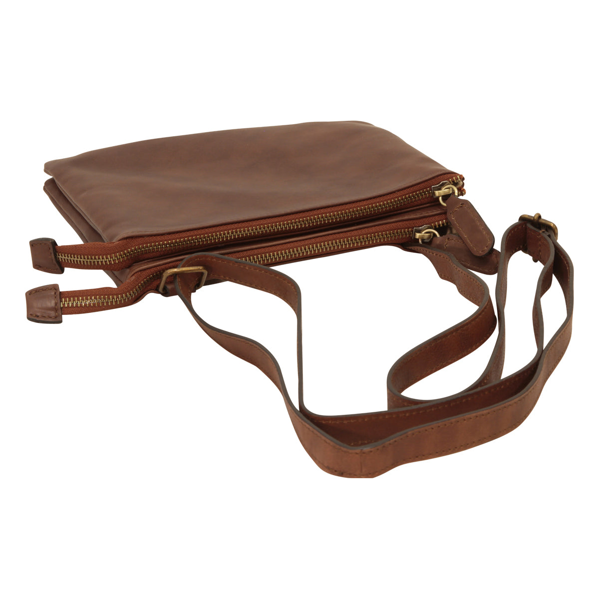 full-grain calfskin leather shoulder bag - Brown