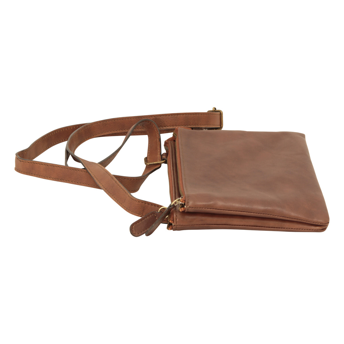 full-grain calfskin leather shoulder bag - Brown