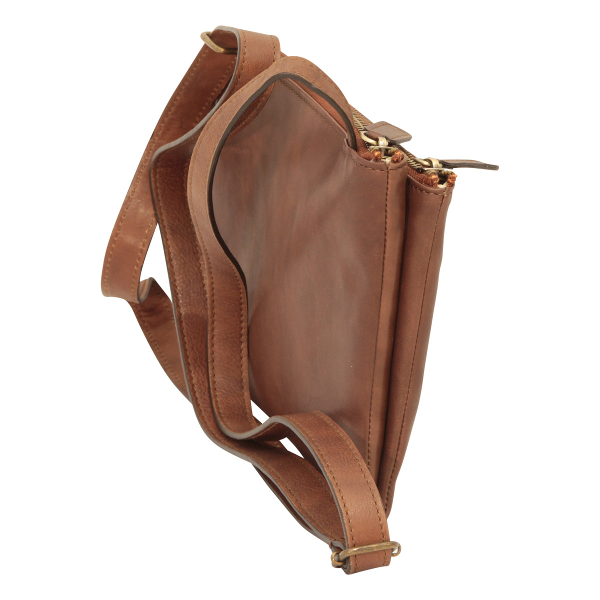 full-grain calfskin leather shoulder bag - Brown