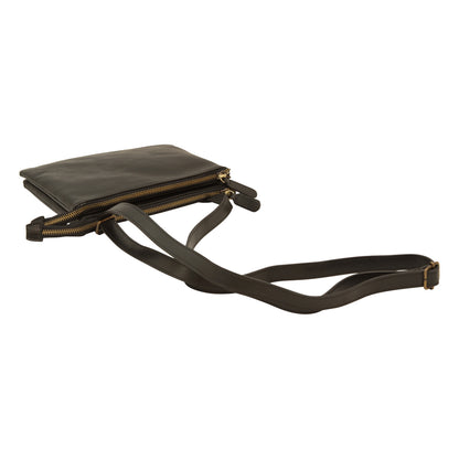 Full-grain calfskin leather shoulder bag - Black