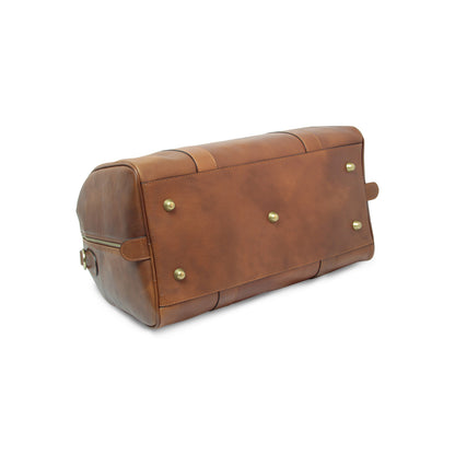 Full grain leather travel bag - chestnut