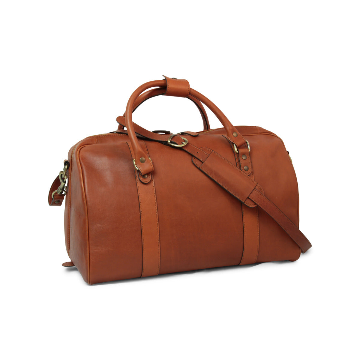 Full grain leather travel bag - gold