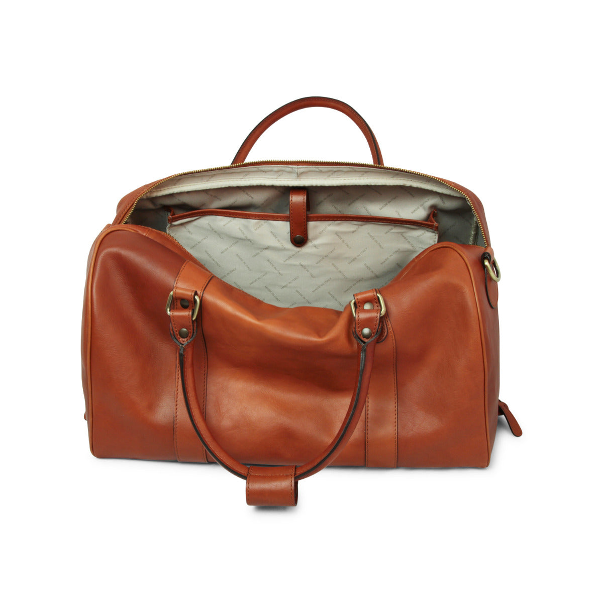 Full grain leather travel bag - gold