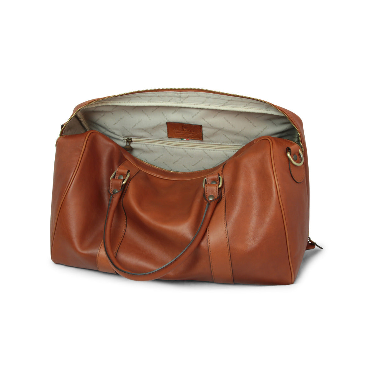 Full grain leather travel bag - gold