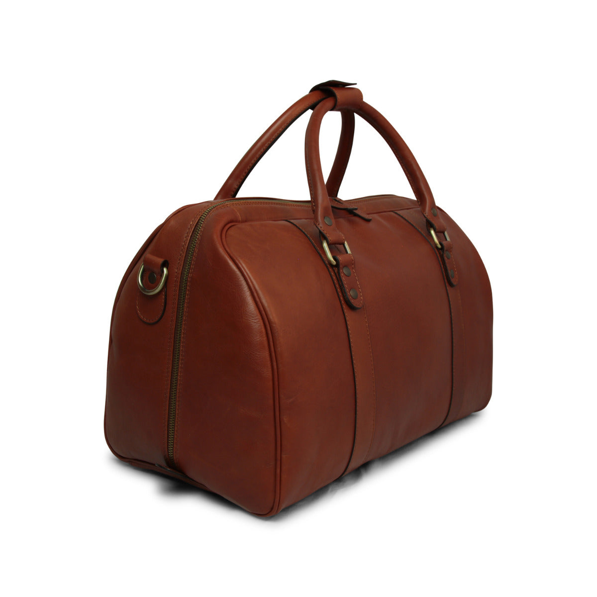 Full grain leather travel bag - Mahogany Brown