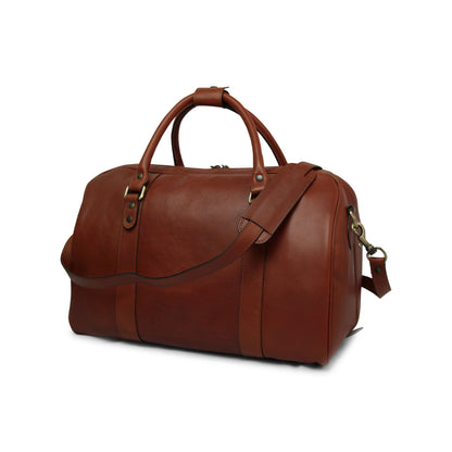 Full grain leather travel bag - Mahogany Brown