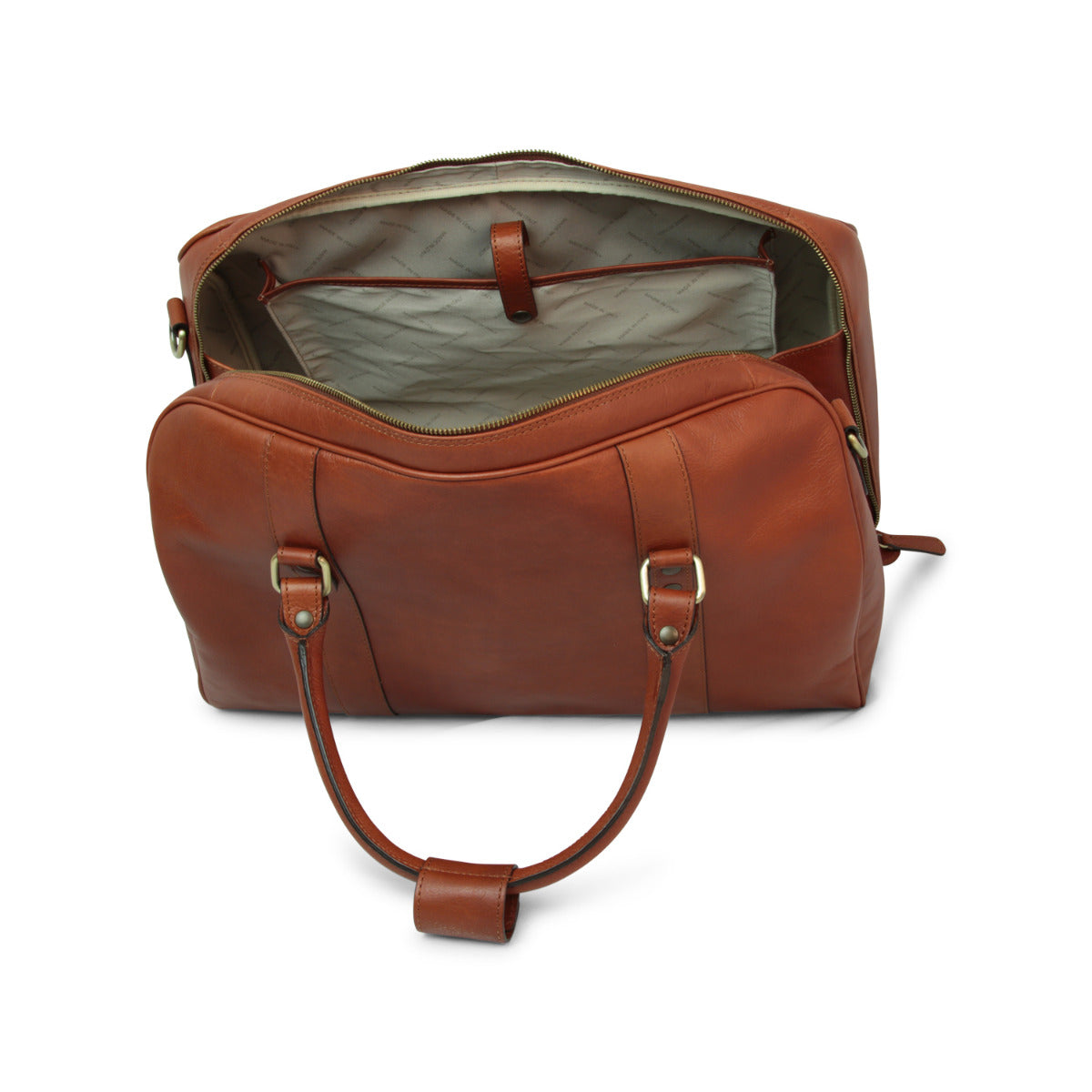 Full grain leather travel bag - Mahogany Brown