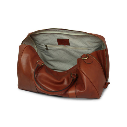 Full grain leather travel bag - Mahogany Brown