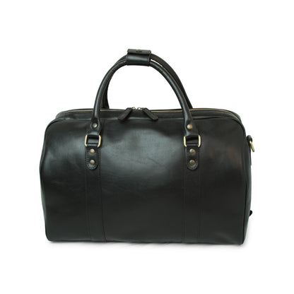 Full grain leather travel bag - black