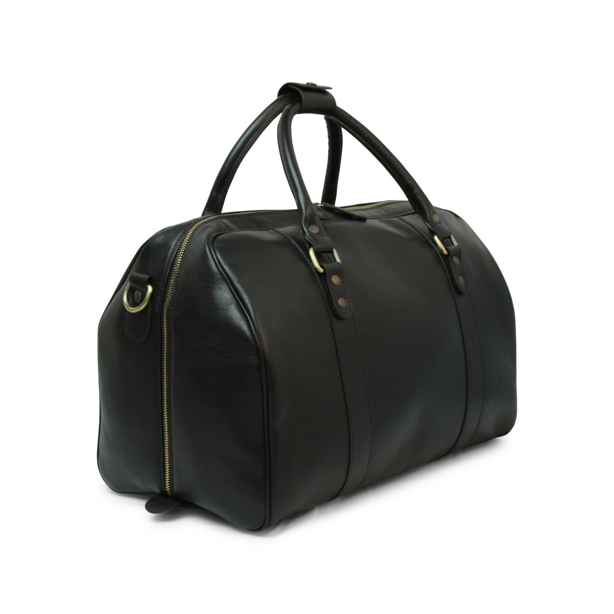 Full grain leather travel bag - black