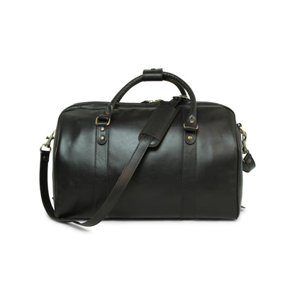 Full grain leather travel bag - black
