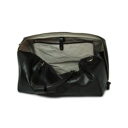 Full grain leather travel bag - black
