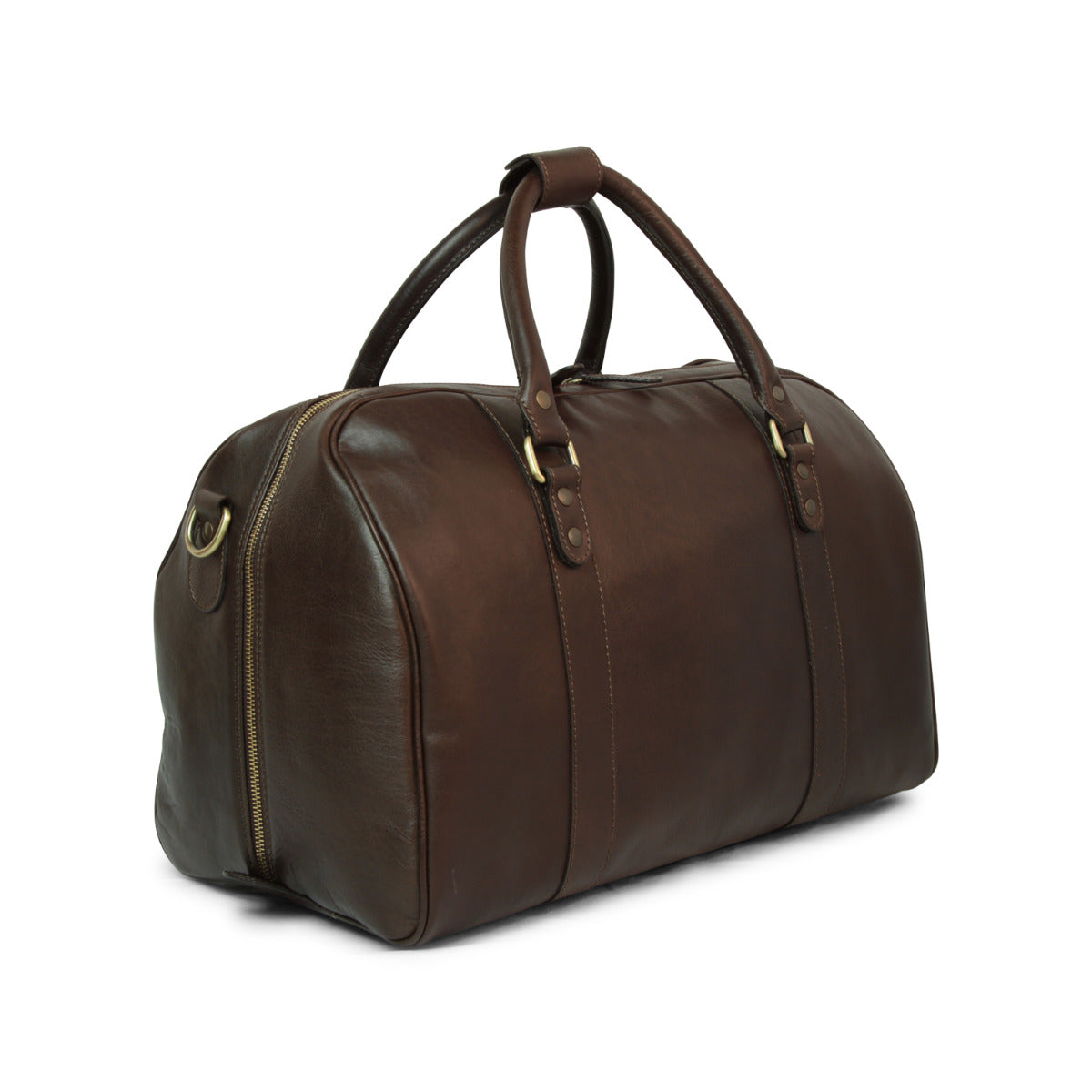 Full grain leather travel bag - dark brown