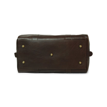 Full grain leather travel bag - dark brown