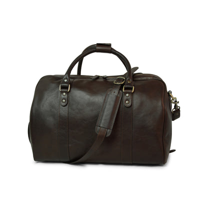 Full grain leather travel bag - dark brown