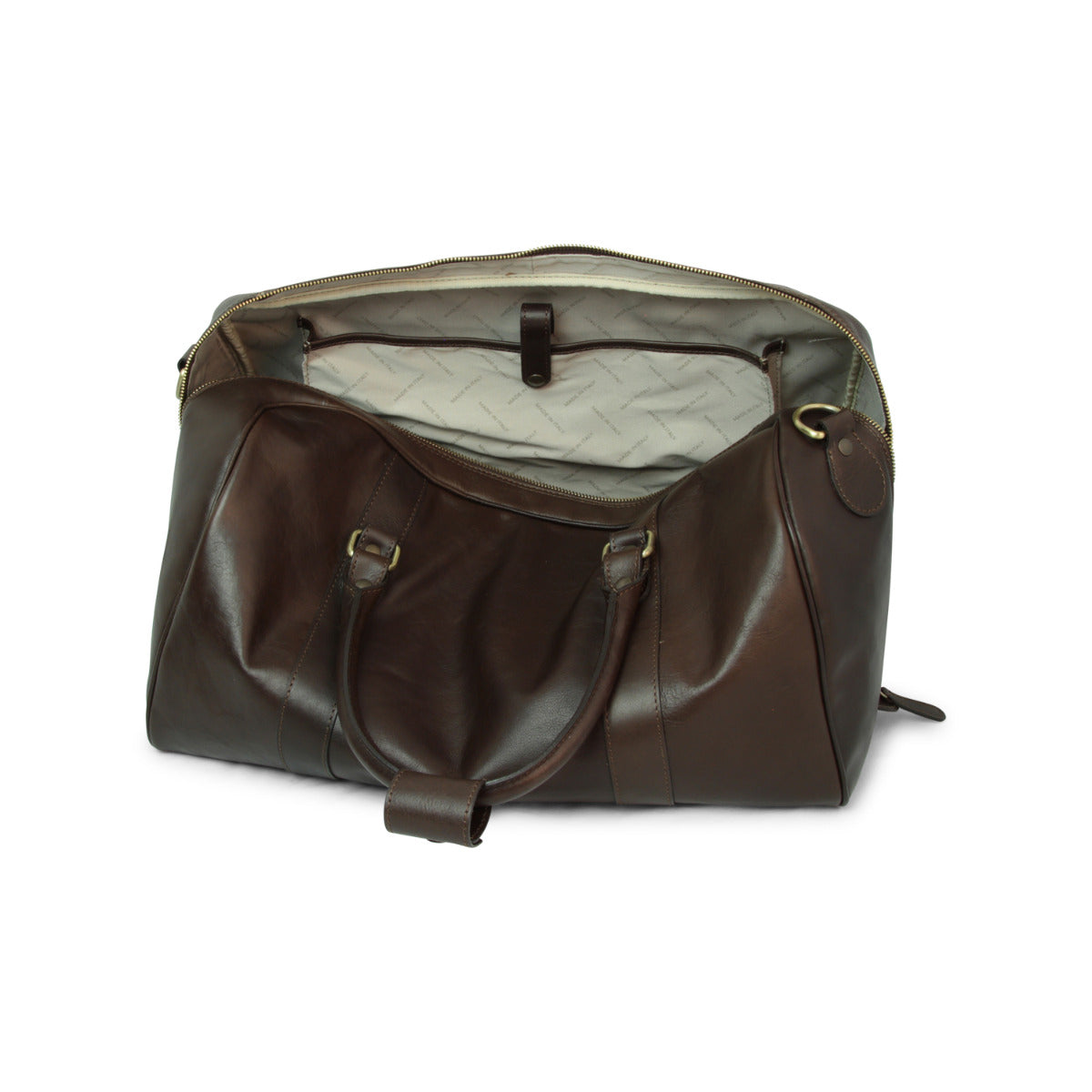 Full grain leather travel bag - dark brown