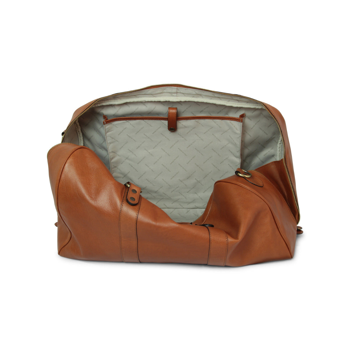 Full grain leather large travel bag - gold