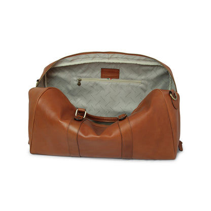 Full grain leather large travel bag - gold