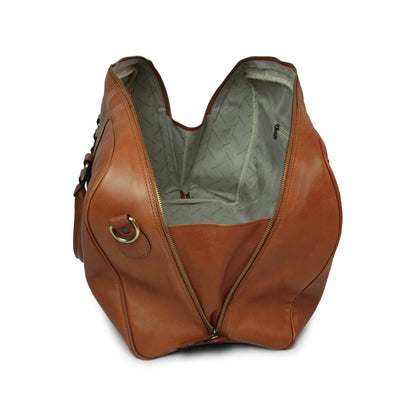 Full grain leather large travel bag - gold