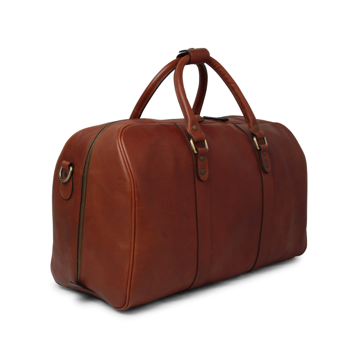 Full grain leather large travel bag - Mahogany Brown