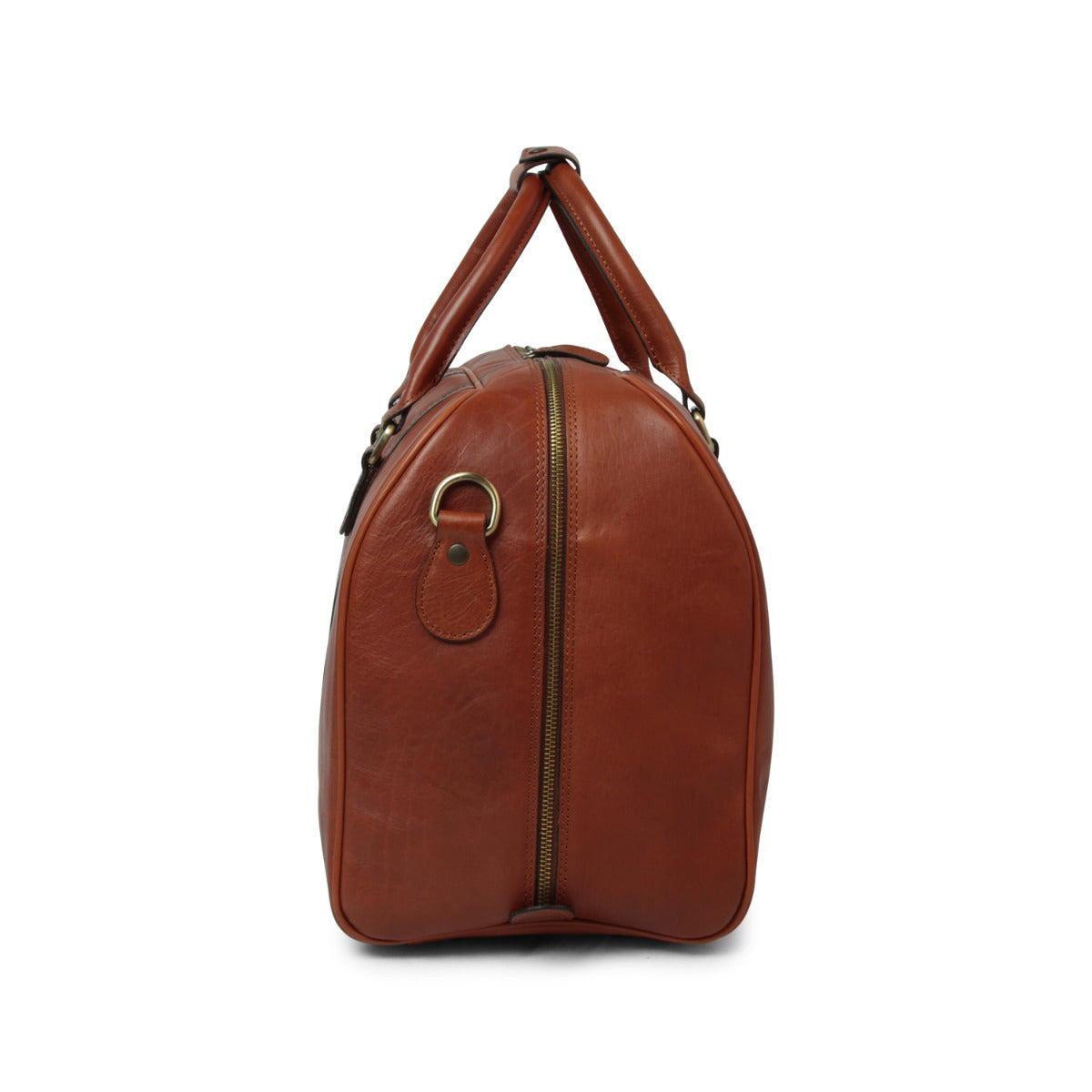 Full grain leather large travel bag - Mahogany Brown