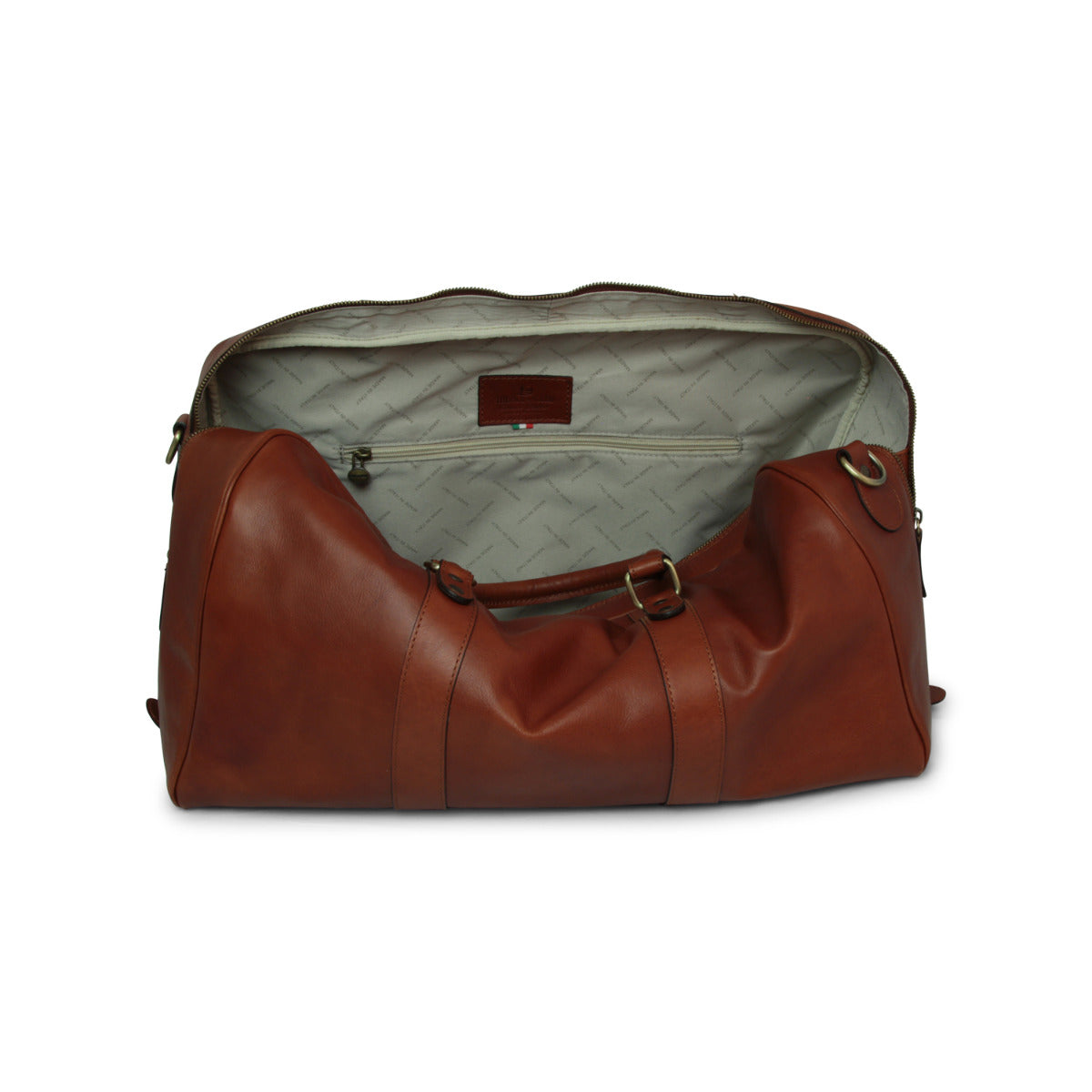 Full grain leather large travel bag - Mahogany Brown