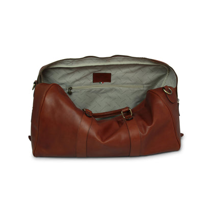 Full grain leather large travel bag - Mahogany Brown