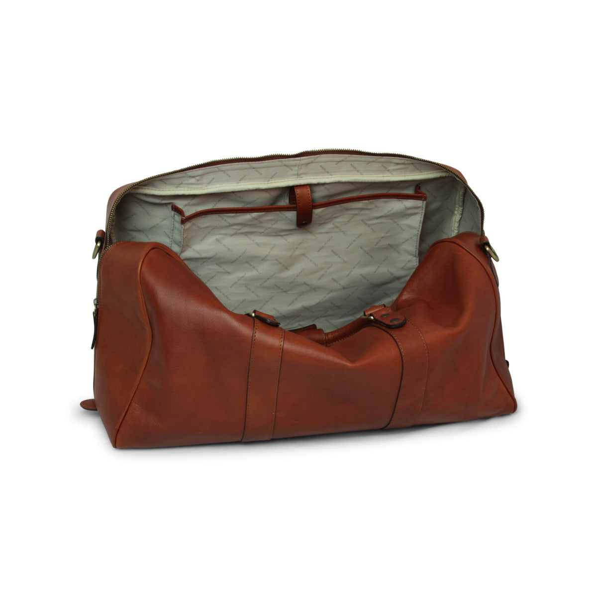 Full grain leather large travel bag - Mahogany Brown