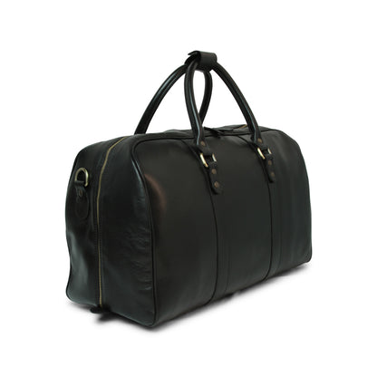 Full grain leather large travel bag - black