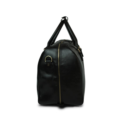 Full grain leather large travel bag - black