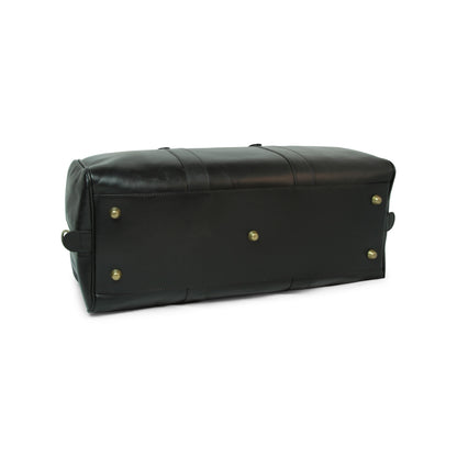Full grain leather large travel bag - black