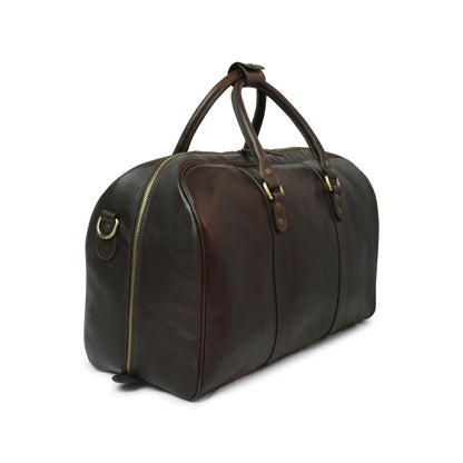 Full grain leather large travel bag - dark brown